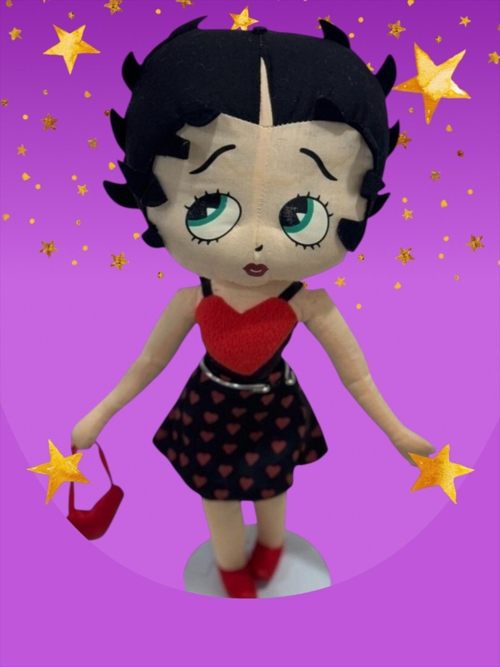 Betty Boop Cloth Rag Doll  Dressed in Hearts by Sugarloaf 18”